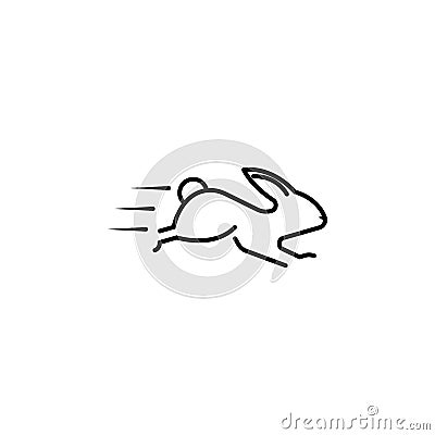 speed rabbit icon. Element of speed for mobile concept and web apps illustration. Thin line icon for website design and Cartoon Illustration