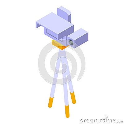 Speed radar tripod icon isometric vector. Camera car Vector Illustration