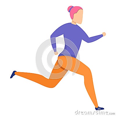 Speed running icon, cartoon style Vector Illustration