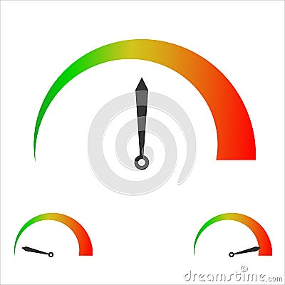 Speed score indicators. Level indicator, credit loan scoring. Manometers vector set Vector Illustration