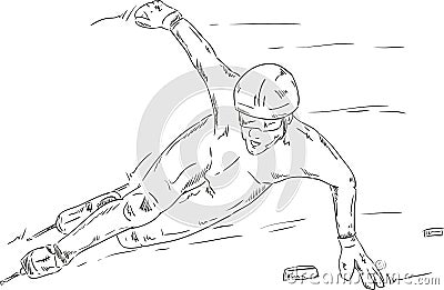 Speed skating Vector Illustration