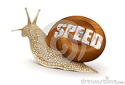 Speed Snail (clipping path included) Stock Photo