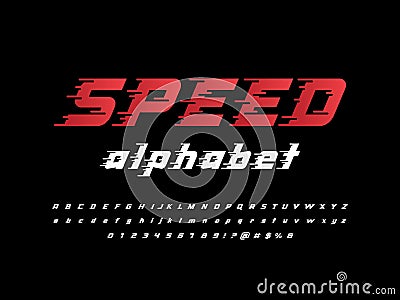 Speed font Vector Illustration