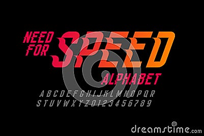 Speed style font Vector Illustration