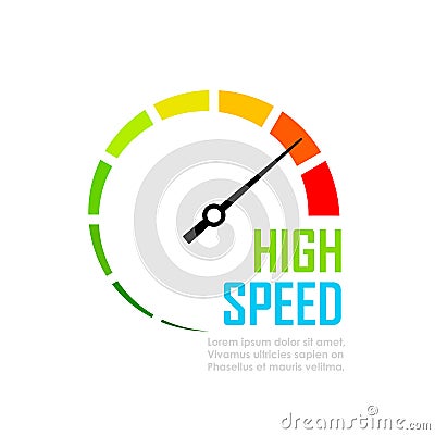 Speed tester dial face vector icon Vector Illustration