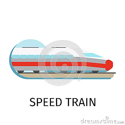 Speed train in flat style Vector Illustration