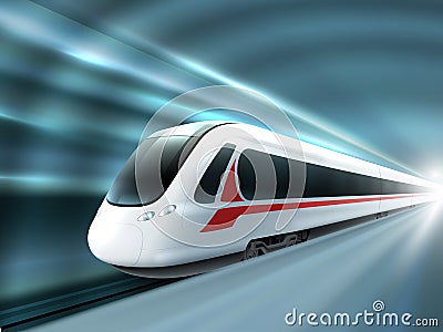 Speed Train Railway Station Realistic Poster Vector Illustration