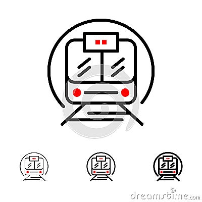 Speed Train, Transport, Train, Public Bold and thin black line icon set Vector Illustration