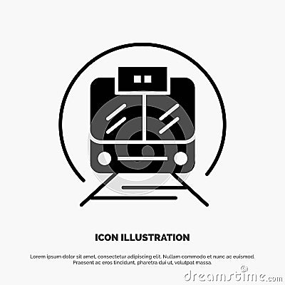 Speed Train, Transport, Train, Public Solid Black Glyph Icon Vector Illustration