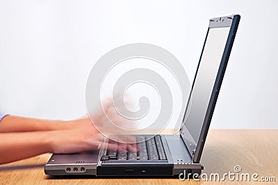 Speed typing Stock Photo