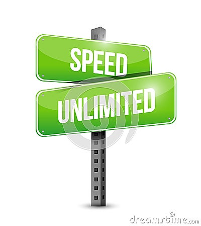 Speed unlimited signpost illustration design Cartoon Illustration