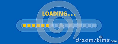 Speed upload or download. Load bar progress icon. A bright yellow element of a mobile app or website. Update stage Vector Illustration