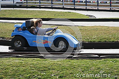 Speed is what you need at Dawlish Warren go karts May 2015 Editorial Stock Photo