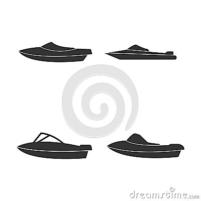 speedboat icon Cartoon Illustration