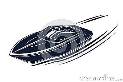 Speedboat isolated vector illustration. Luxury and expensive boat. Vector Illustration