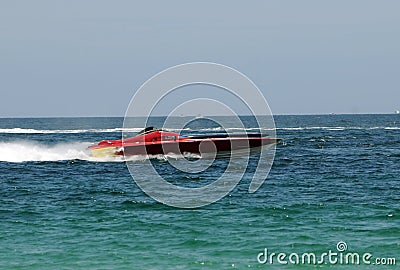 Speedboats racing Stock Photo
