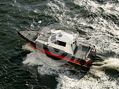 Speeding boat over the sea Stock Photo