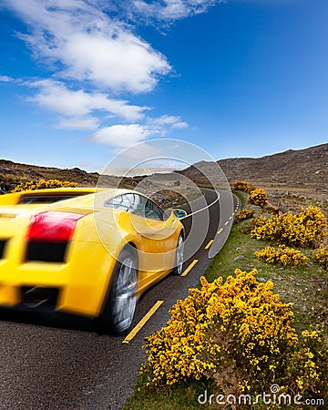 Speeding car Stock Photo