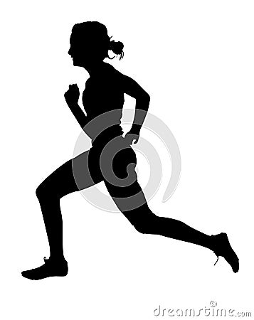 Speeding Female Track Runner Vector Illustration