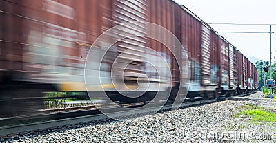 Speeding Freight Train Stock Photo