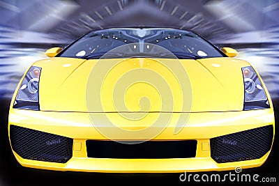 Speeding sports car Stock Photo