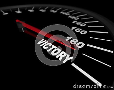 Speeding Toward Victory - Speedometer Stock Photo