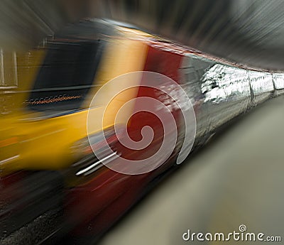 Speeding train Stock Photo