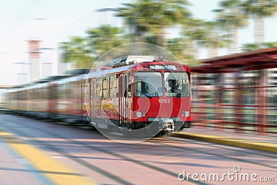 Speeding Trolley Stock Photo