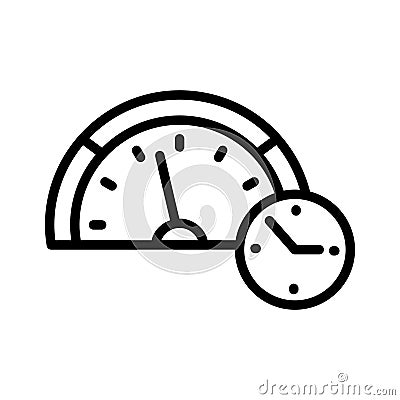 Speedmeter deadline thin line vector icon Stock Photo