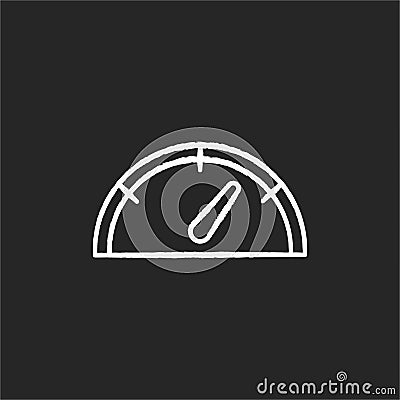 Speedometer chalk white icon on black background Vector Illustration