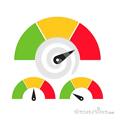 Speedometer 3 different position icon vector for graphic design, logo, website, social media, mobile app, UI Vector Illustration