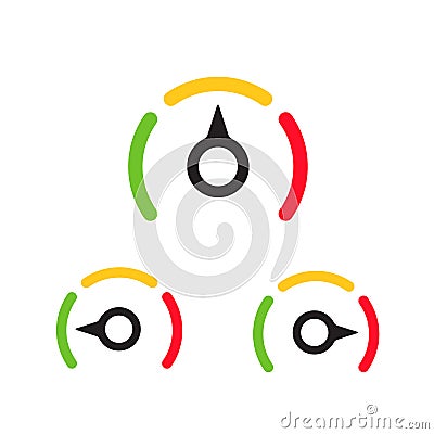 Speedometer 3 different position icon vector for graphic design, logo, website, social media, mobile app, UI Vector Illustration