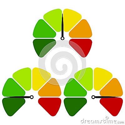 Speedometer flat icon. Sign colorful speedometer. Vector logo for web design Vector Illustration