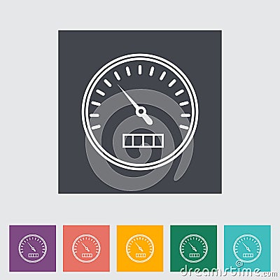 Speedometer flat icon. Vector Illustration