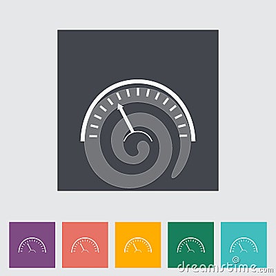 Speedometer flat icon. Vector Illustration