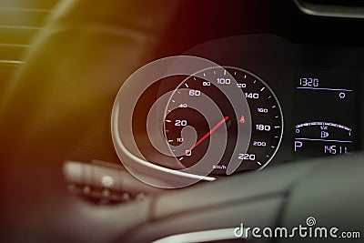 The Speedometer Gauge on Dashboard in The Car Stock Photo