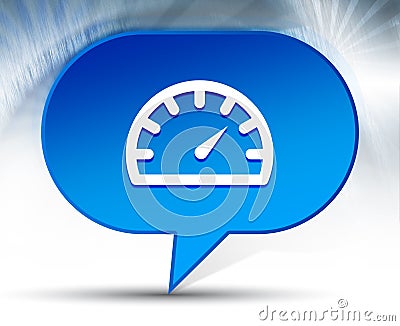 Speedometer gauge icon blue bubble background Stock Photo