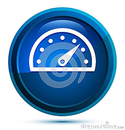 Speedometer gauge icon elegant blue round button illustration Vector Illustration