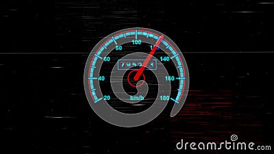 Speedometer gauge with kilometers per hour Cartoon Illustration