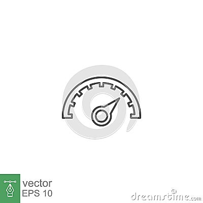 Speedometer icon line. Performance indicator, motion tachometer Vector Illustration