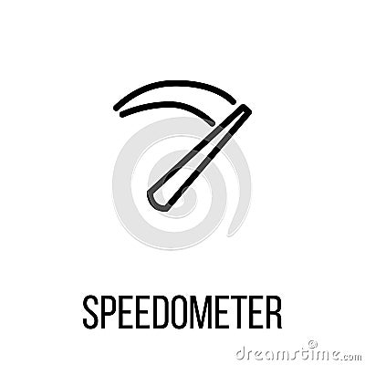 Speedometer icon or logo in modern line style. Vector Illustration