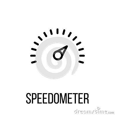 Speedometer icon or logo in modern line style. Vector Illustration