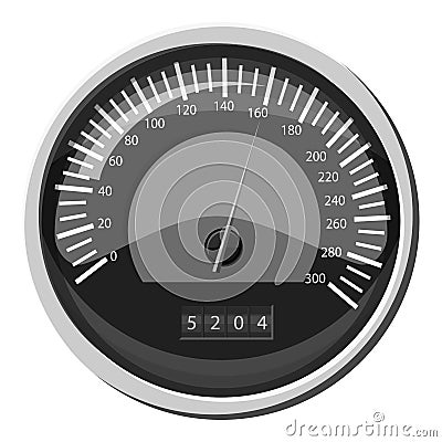 Speedometer at 160 km in hour icon Vector Illustration