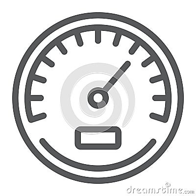 Speedometer line icon, data and analytics Vector Illustration