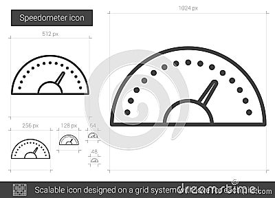 Speedometer line icon. Vector Illustration