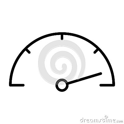 Speedometer Line Icon. Vector Simple Minimal 96x96 Pictogram Vector Illustration