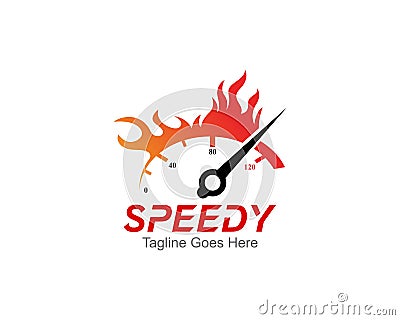 Speed Meter Logo Symbol Template Design Vector, Emblem, Design Concept, Creative Symbol, Icon Cartoon Illustration