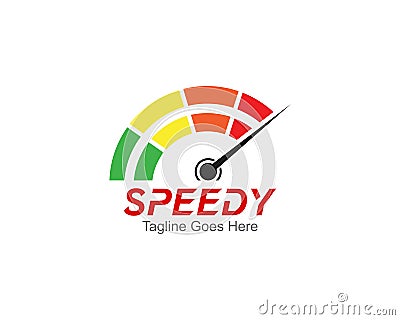 Speed Meter Logo Symbol Template Design Vector, Emblem, Design Concept, Creative Symbol, Icon Cartoon Illustration