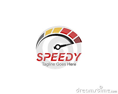 Speed Meter Logo Symbol Template Design Vector, Emblem, Design Concept, Creative Symbol, Icon Cartoon Illustration