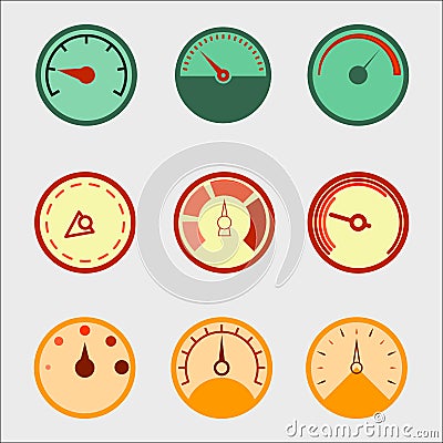 Speedometer panel set Vector Illustration